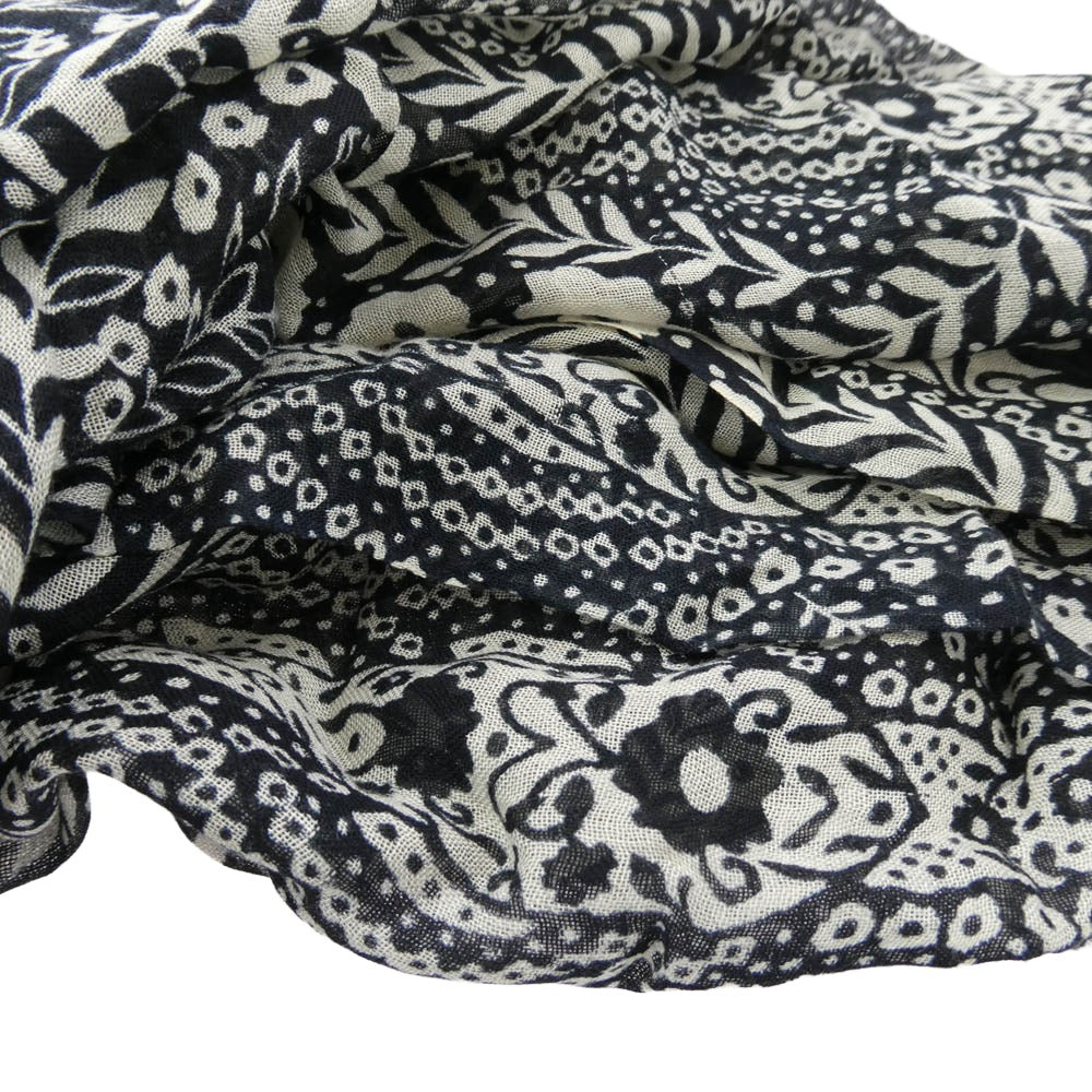 Yohji Yamamoto POUR HOMME ヨウジヤマモトプールオム 15SS HU-L03-243 シルク混レーヨン ストール ブラック系 ホワイト系【中古】