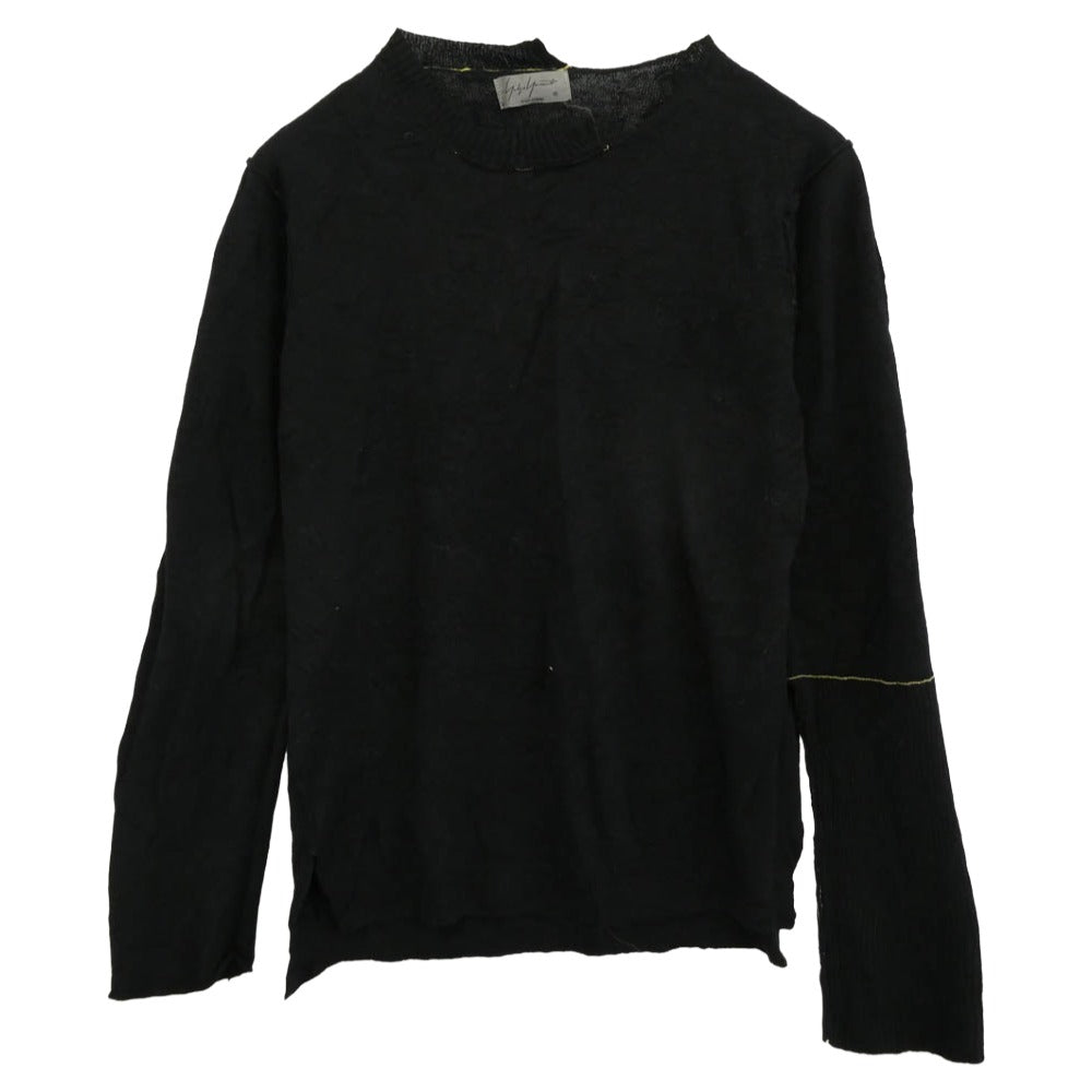 Yohji Yamamoto POUR HOMME ヨウジヤマモトプールオム 17AW HK-K15-186 シワ加工 ステッチド ニット カーディガン ブラック系 3【中古】