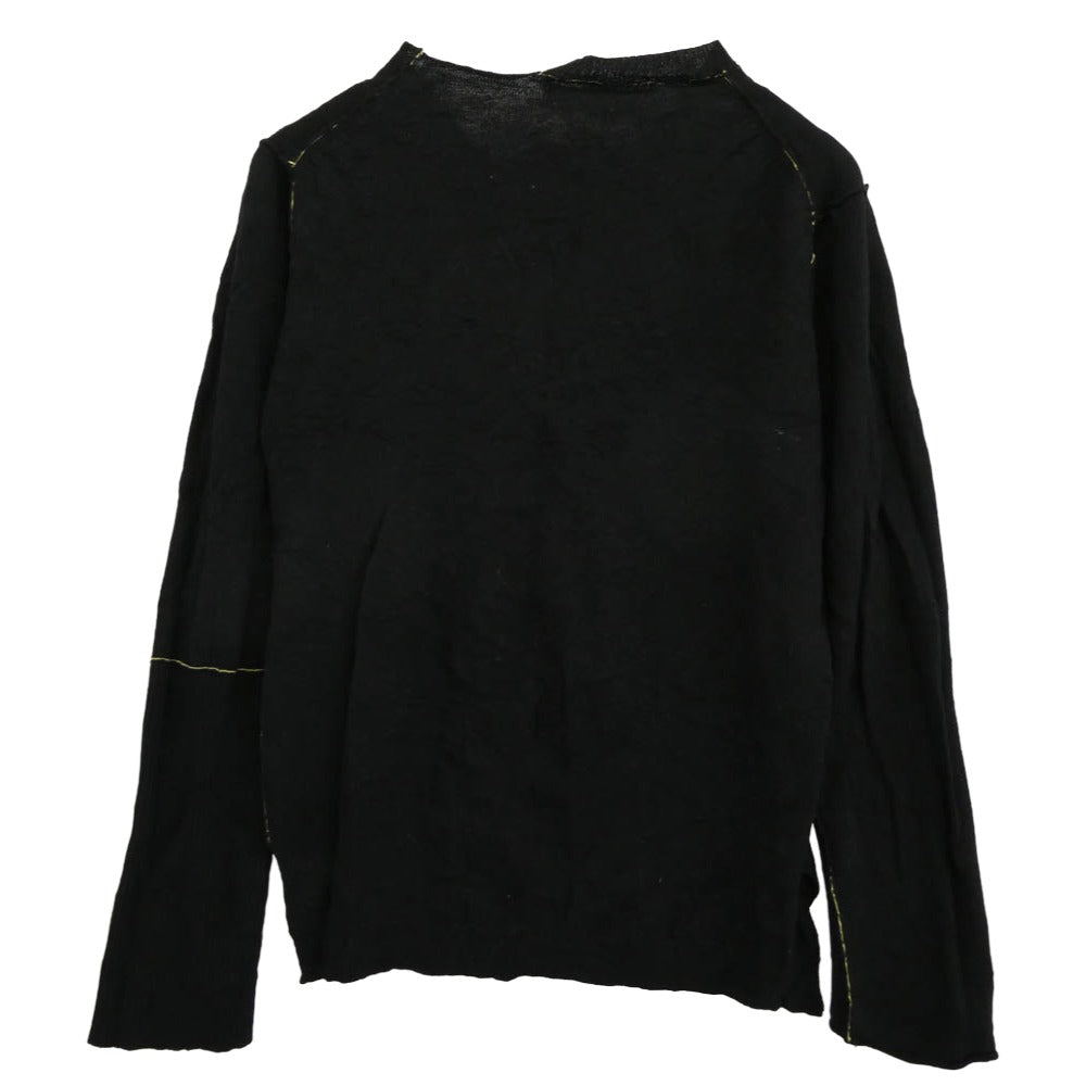 Yohji Yamamoto POUR HOMME ヨウジヤマモトプールオム 17AW HK-K15-186 シワ加工 ステッチド ニット カーディガン ブラック系 3【中古】