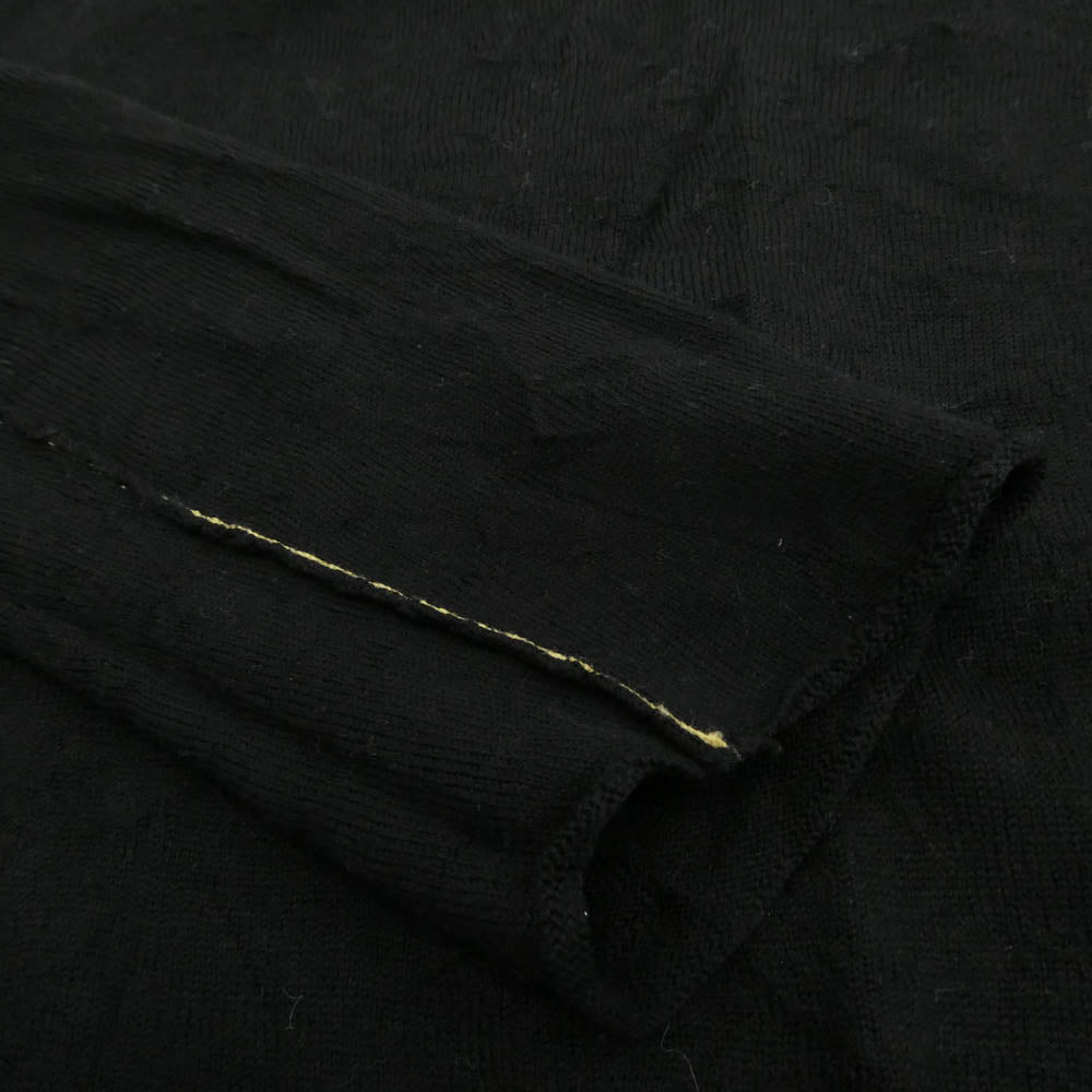 Yohji Yamamoto POUR HOMME ヨウジヤマモトプールオム 17AW HK-K15-186 シワ加工 ステッチド ニット カーディガン ブラック系 3【中古】