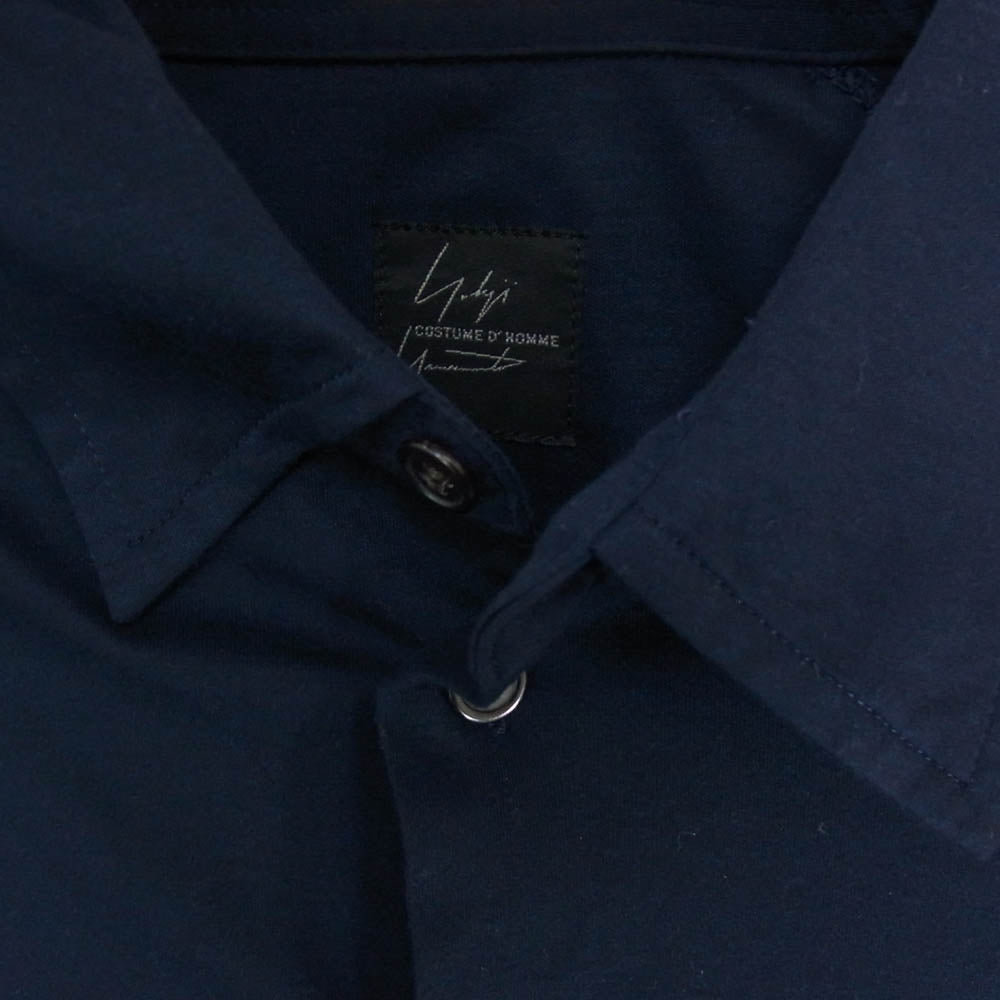 Yohji Yamamoto ヨウジヤマモト HY-B88-250 COSTUME D'HOMME コスチュームドオム INDUSTYLE TOKYO テンセル キュプラ 長袖シャツ ネイビー系 2【中古】