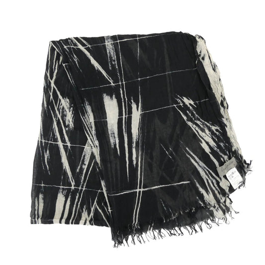Yohji Yamamoto POUR HOMME ヨウジヤマモトプールオム 17SS HD-L05-273 シルク混レーヨン ストール ブラック系 ホワイト系【中古】