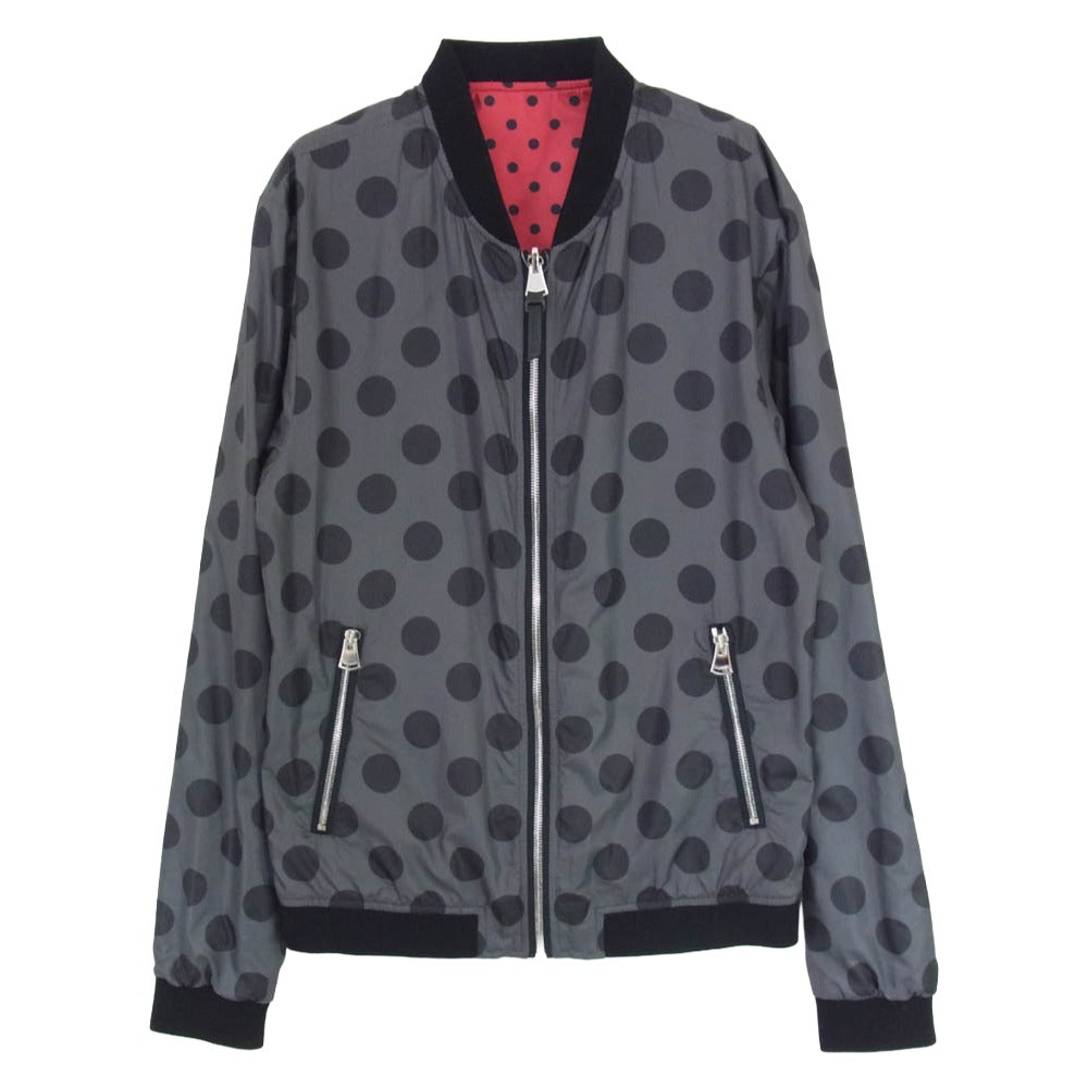 DOLCE&GABBANA ドルチェアンドガッバーナ G9EC3T ポルカドット リバーシブル ブルゾン ジャケット ブラック系 44【中古】