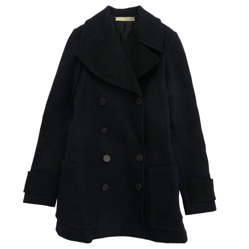 BALENCIAGA バレンシアガ 328030-TDJB2 ダブル ピーコート ブラック系 34【中古】