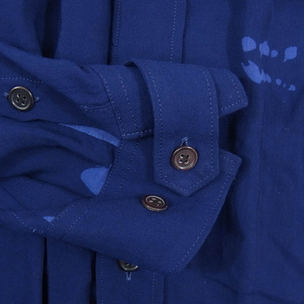 Yohji Yamamoto POUR HOMME ヨウジヤマモトプールオム 17SS HB-B78-210 総柄 長袖 レーヨン シャツ ネイビー系 1【中古】