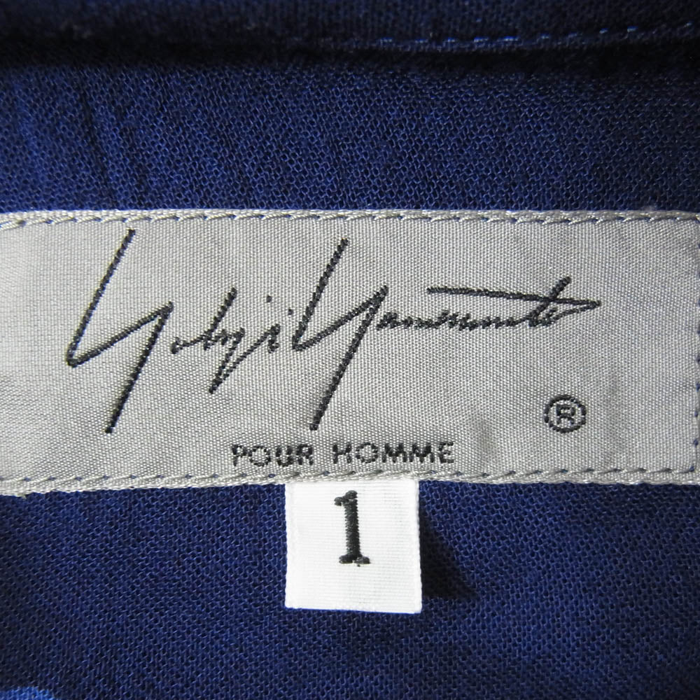 Yohji Yamamoto POUR HOMME ヨウジヤマモトプールオム 17SS HB-B78-210 総柄 長袖 レーヨン シャツ ネイビー系 1【中古】