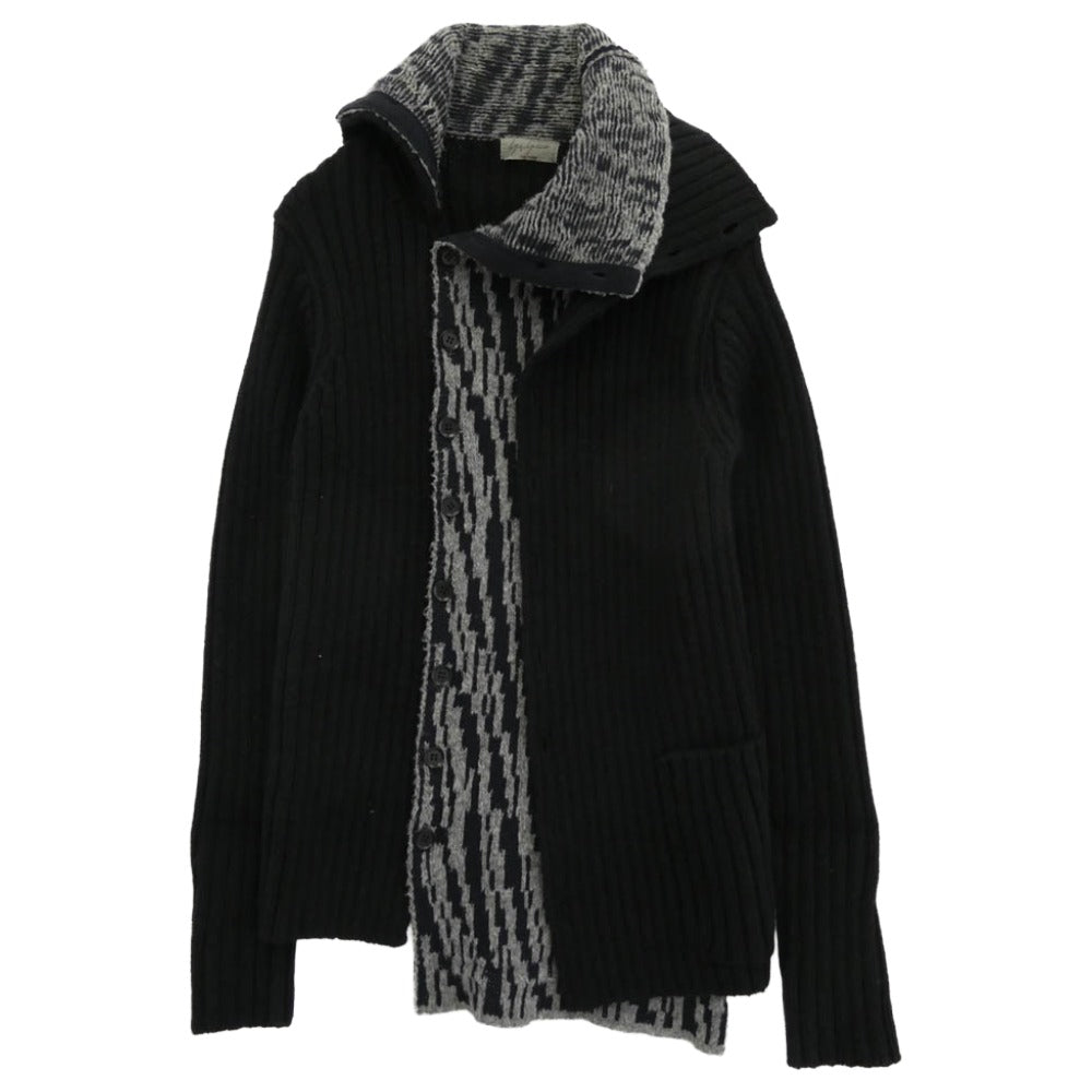 Yohji Yamamoto POUR HOMME ヨウジヤマモトプールオム 14AW HF-K79-189 レイヤード ニット カーディガン ブラック系 グレー系 ネイビー系 3【中古】