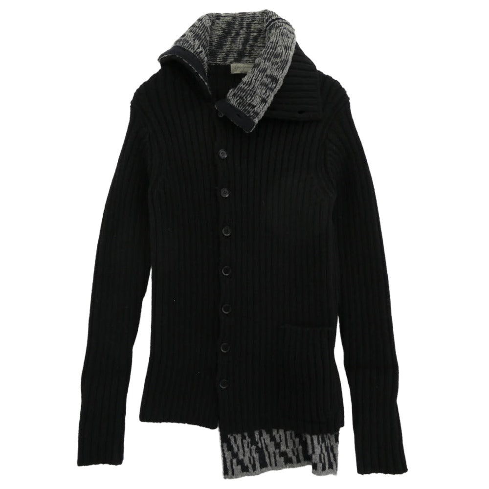 Yohji Yamamoto POUR HOMME ヨウジヤマモトプールオム 14AW HF-K79-189 レイヤード ニット カーディガン ブラック系 グレー系 ネイビー系 3【中古】