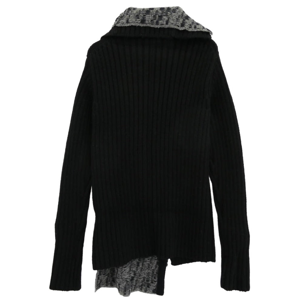 Yohji Yamamoto POUR HOMME ヨウジヤマモトプールオム 14AW HF-K79-189 レイヤード ニット カーディガン ブラック系 グレー系 ネイビー系 3【中古】