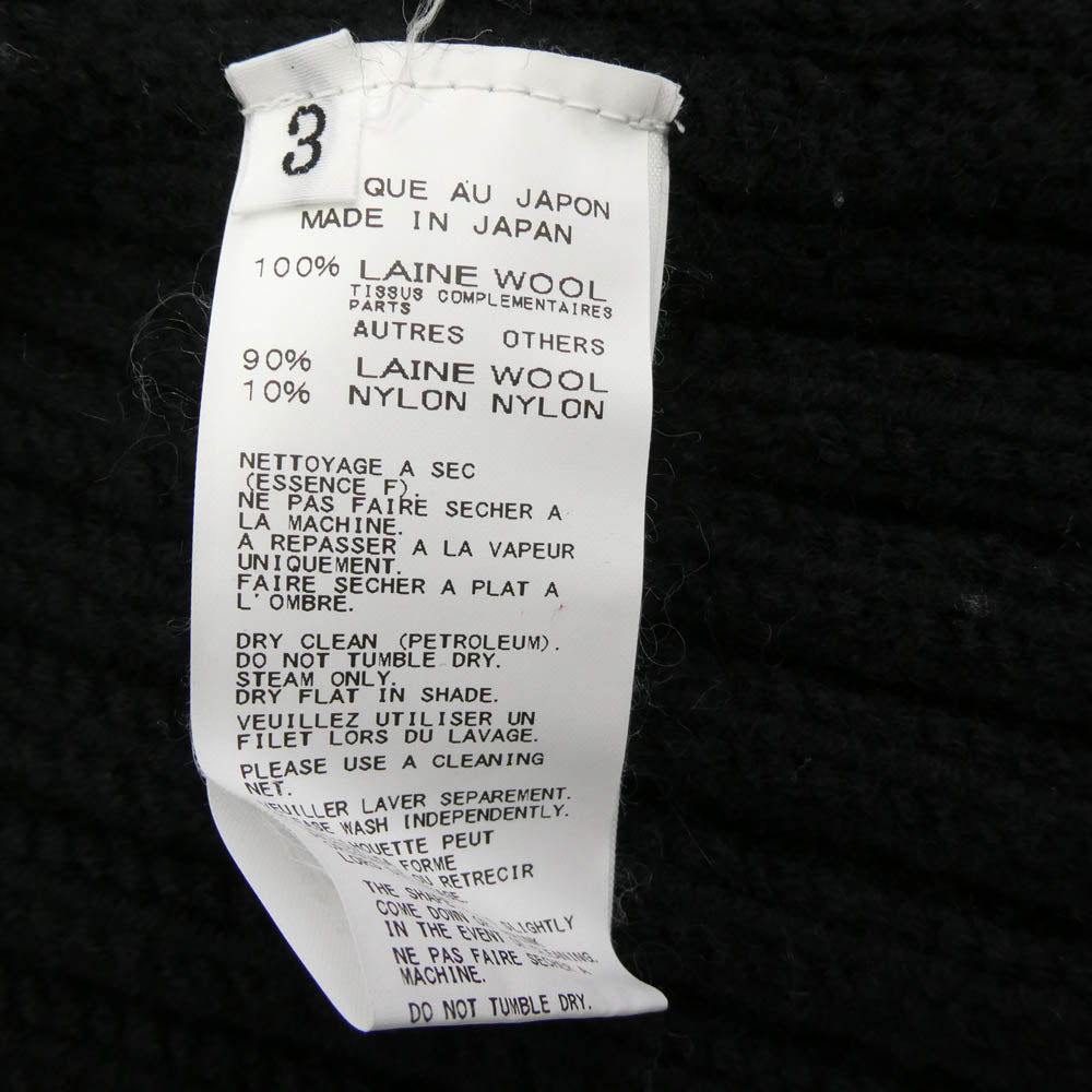 Yohji Yamamoto POUR HOMME ヨウジヤマモトプールオム 14AW HF-K79-189 レイヤード ニット カーディガン ブラック系 グレー系 ネイビー系 3【中古】