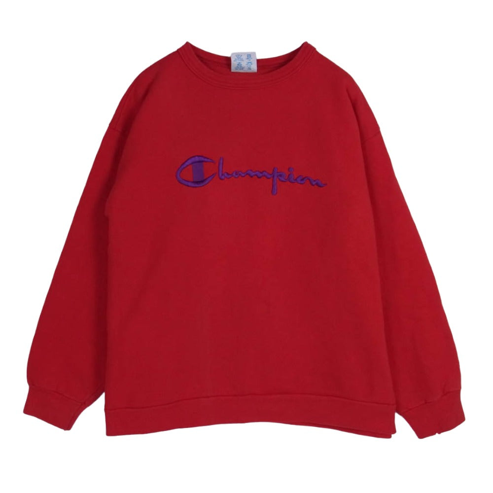 Champion チャンピオン ロゴ刺繍 スウェット プリントタグ レッド系 L【中古】