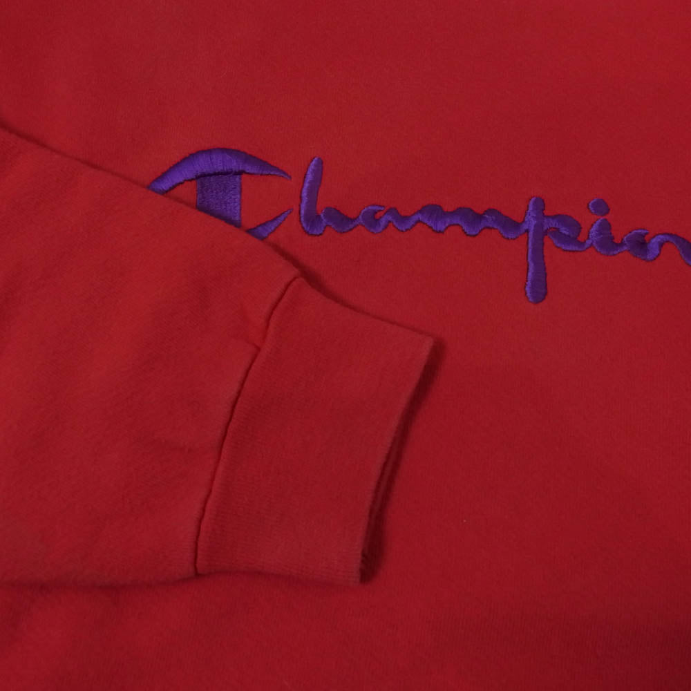 Champion チャンピオン ロゴ刺繍 スウェット プリントタグ レッド系 L【中古】