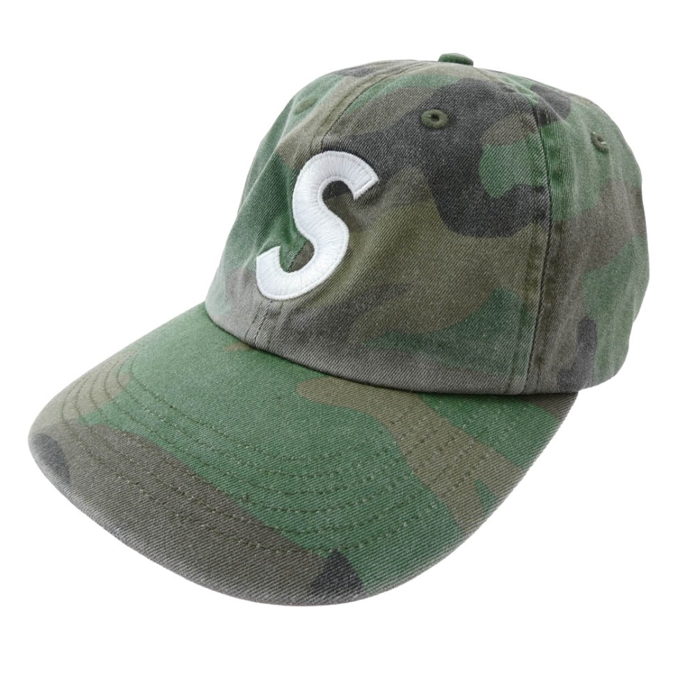 Supreme シュプリーム 20SS Pigment Print S Logo 6-Panel cap Sロゴ カモフラ 迷彩 キャップ 帽子 カーキ系【中古】