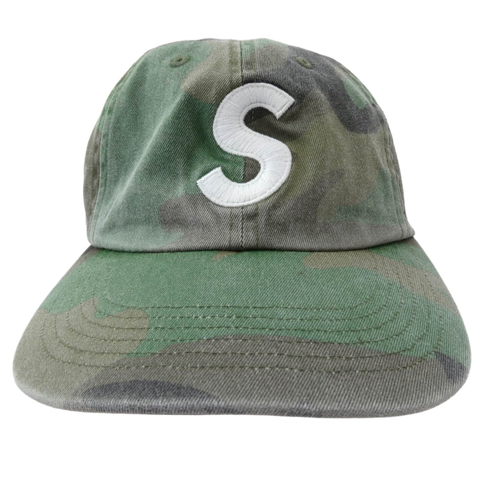 Supreme シュプリーム 20SS Pigment Print S Logo 6-Panel cap Sロゴ カモフラ 迷彩 キャップ 帽子 カーキ系【中古】