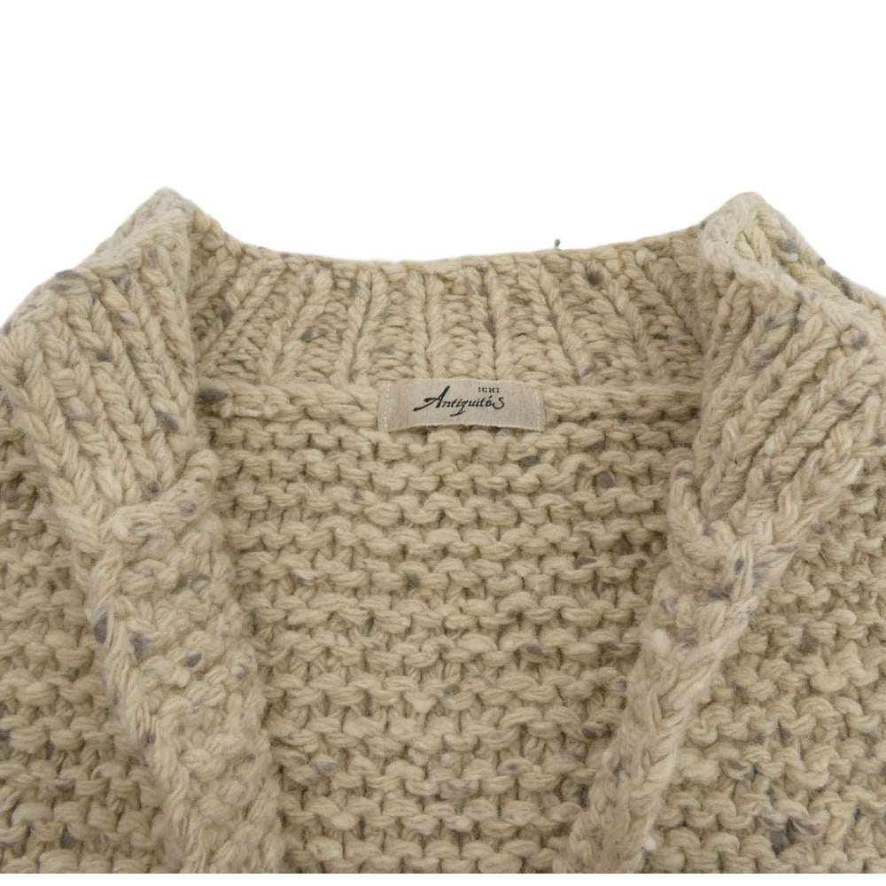 イチアンティークス アンゴラ混 ローゲージ カーディガン ベージュ系