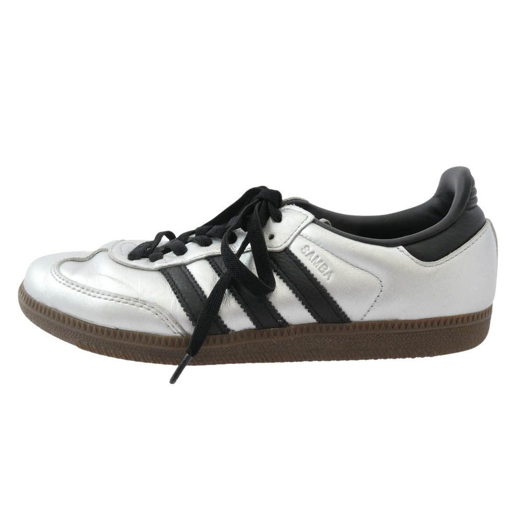adidas アディダス JI4218 SAMBA OG W サンバ ローカット スニーカー ブラック系 シルバー系 25.5cm【中古】