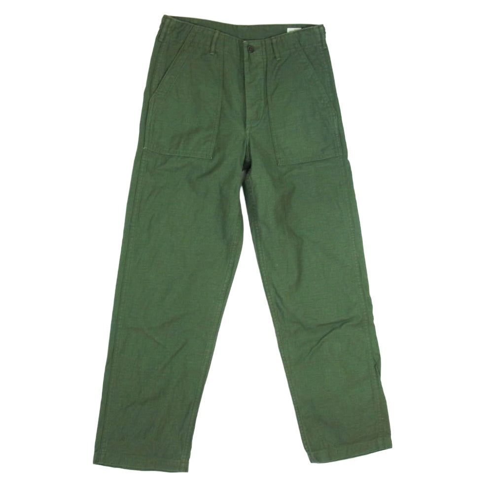 orSlow オアスロウ FATIGUE PANTS バックサテン ファティーグ ベイカー パンツ カーキ系 1【中古】