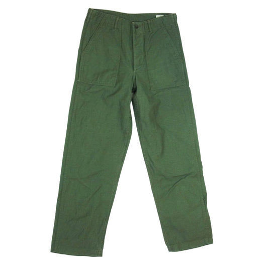 orSlow オアスロウ FATIGUE PANTS バックサテン ファティーグ ベイカー パンツ カーキ系 1【中古】