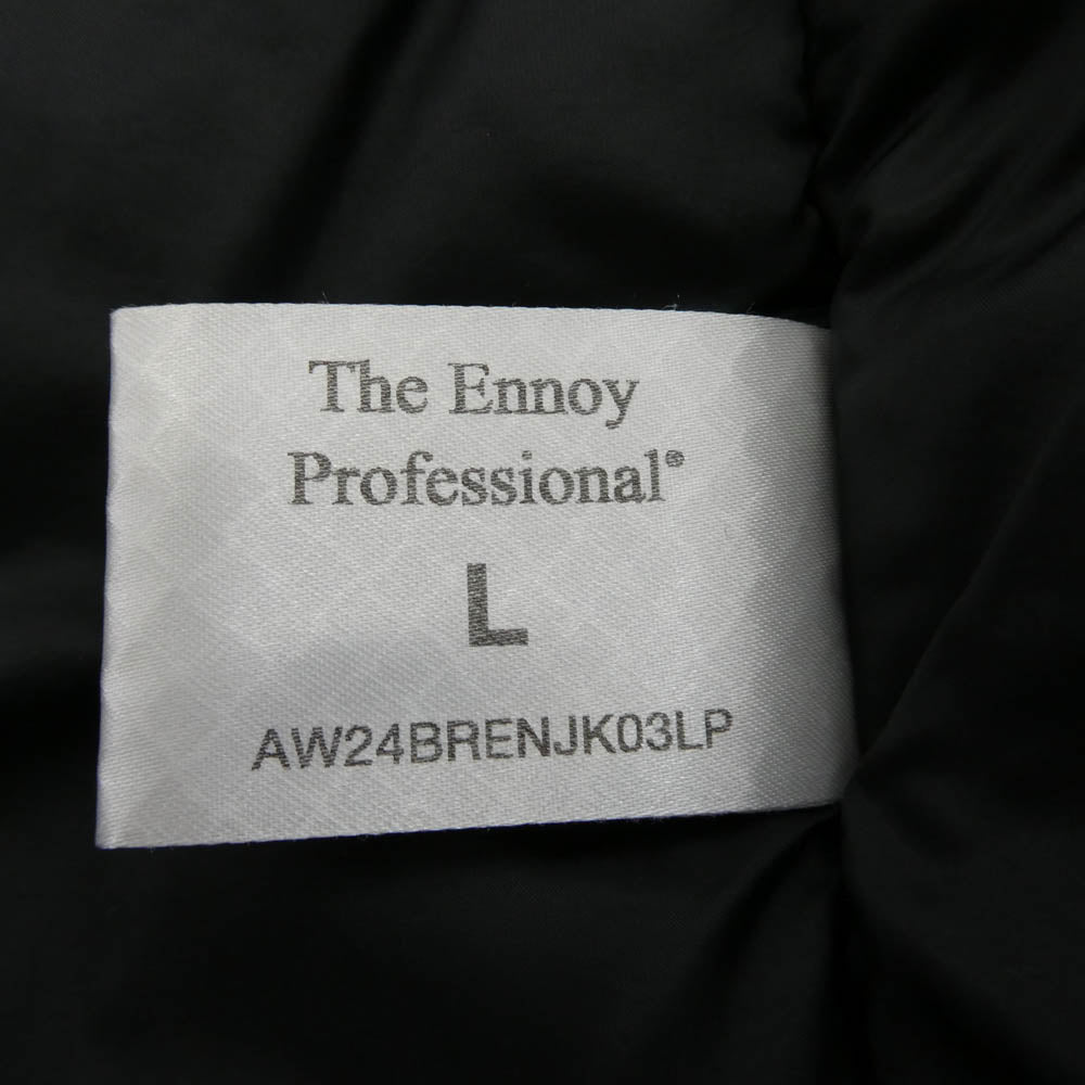 The Ennoy Professional ザ エンノイ プロフェッショナル 24AW AW24BRENJK03LP PADDED JACKET パデッド ジャケット ロゴ刺繍 中綿 ナイロン ブラック系 L【中古】