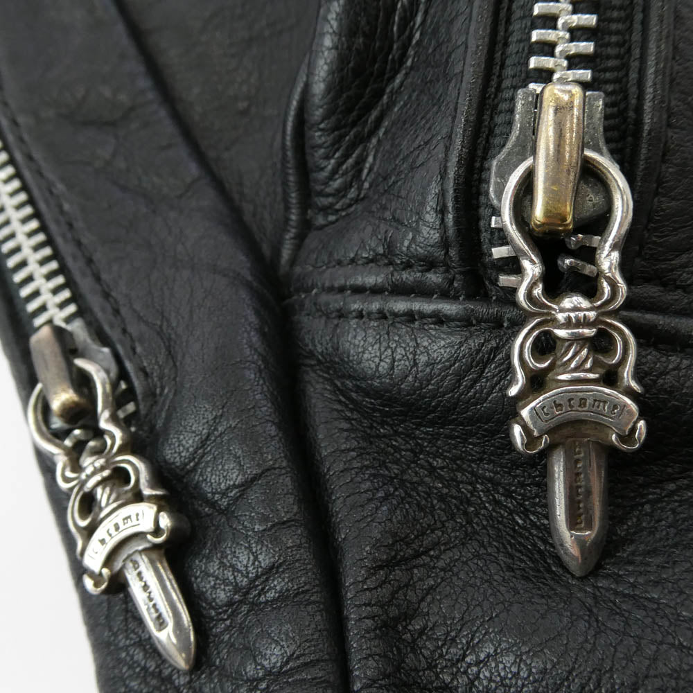 CHROME HEARTS クロムハーツ（原本無） プレーンスナットパック #3 ダガージップ ボディ バッグ ブラック系【中古】