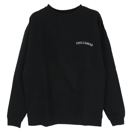 CHALLENGER チャレンジャー 20AW CLG-CS 020-011 NO PAIN NO GAIN C/N SWEAT バックプリント クルーネック スウェット ブラック系 L【中古】