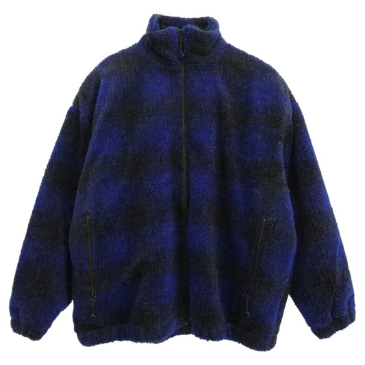 COOTIE クーティー 20AW Ombre Boa Check Track Jacket オンブレチェック ボア 中綿 フリース ジャケット ブラック系 ネイビー系 M【中古】