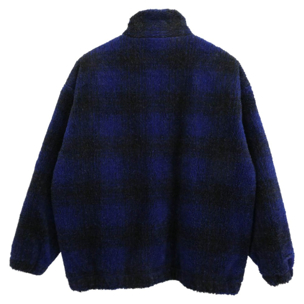COOTIE クーティー 20AW Ombre Boa Check Track Jacket オンブレチェック ボア 中綿 フリース ジャケット ブラック系 ネイビー系 M【中古】