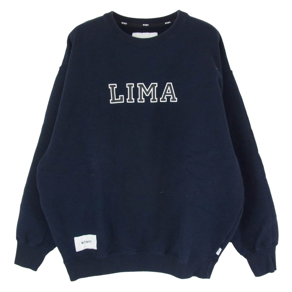 WTAPS ダブルタップス 24AW 242ATDT-CSM18 ACADEMY SWEATER アカデミー ロゴ スウェット トレーナー ネイビー系 x03【中古】