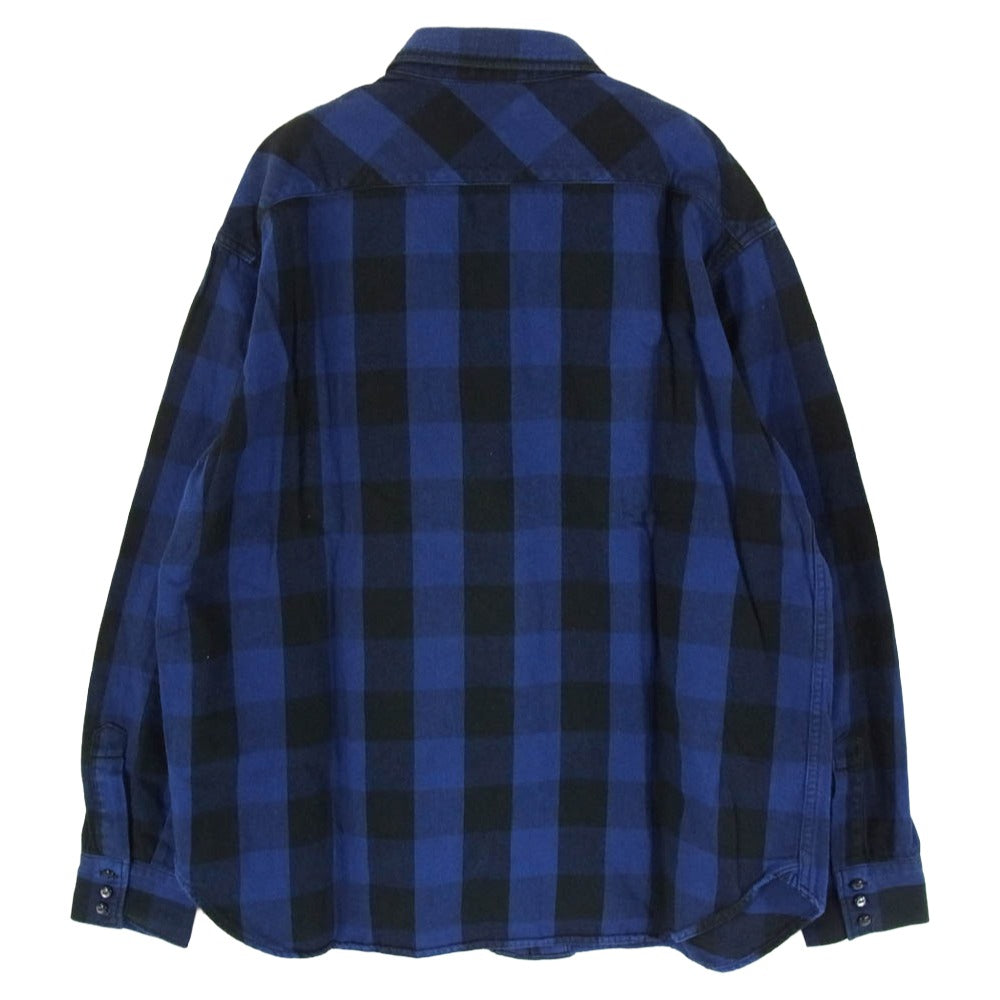 Ron Herman ロンハーマン 2620700209 ブロックチェック フランネル 長袖シャツ ブルー系 L【中古】