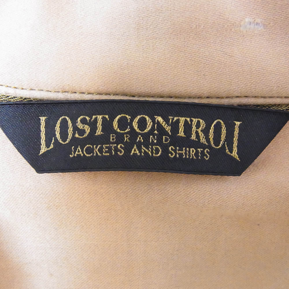 LOST CONTROL ロストコントロール L15A3-2009 ウール オープンカラー チェック 長袖 シャツ イエロー系 3【中古】