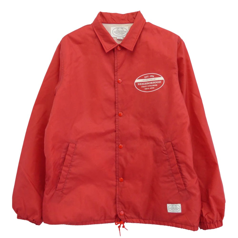 NEIGHBORHOOD ネイバーフッド 15AW 152TSNH-JKM01 ロゴプリント ナイロン コーチジャケット レッド系 M【中古】