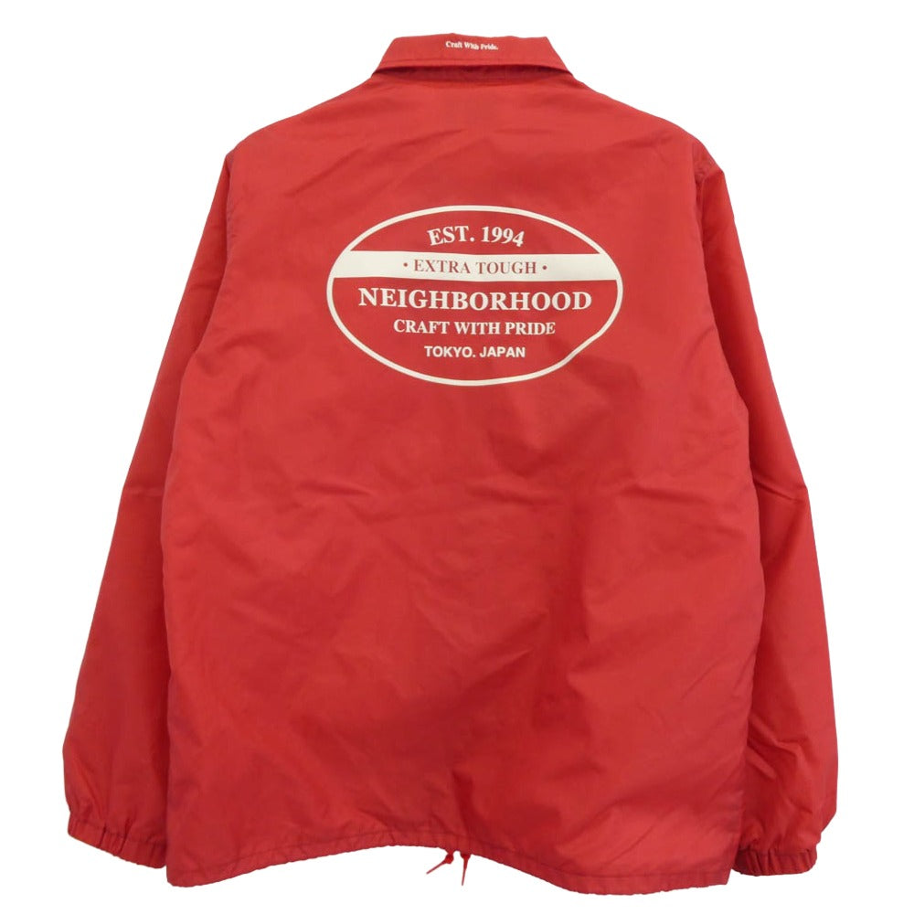 NEIGHBORHOOD ネイバーフッド 15AW 152TSNH-JKM01 ロゴプリント ナイロン コーチジャケット レッド系 M【中古】