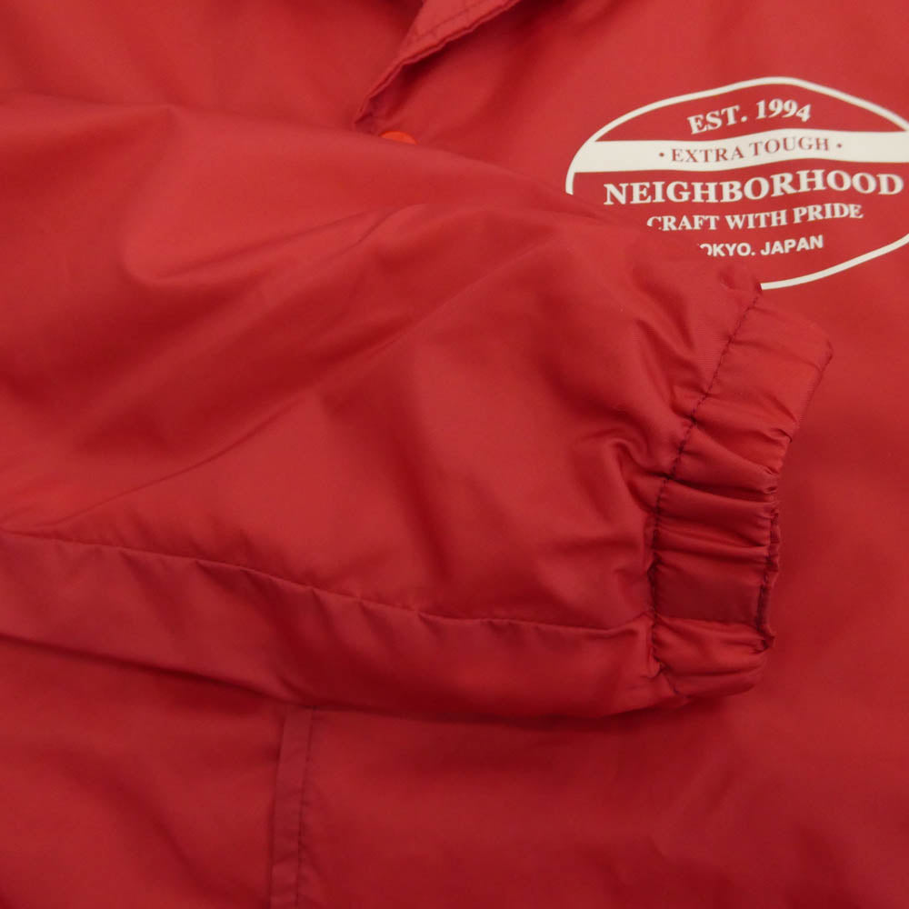 NEIGHBORHOOD ネイバーフッド 15AW 152TSNH-JKM01 ロゴプリント ナイロン コーチジャケット レッド系 M【中古】