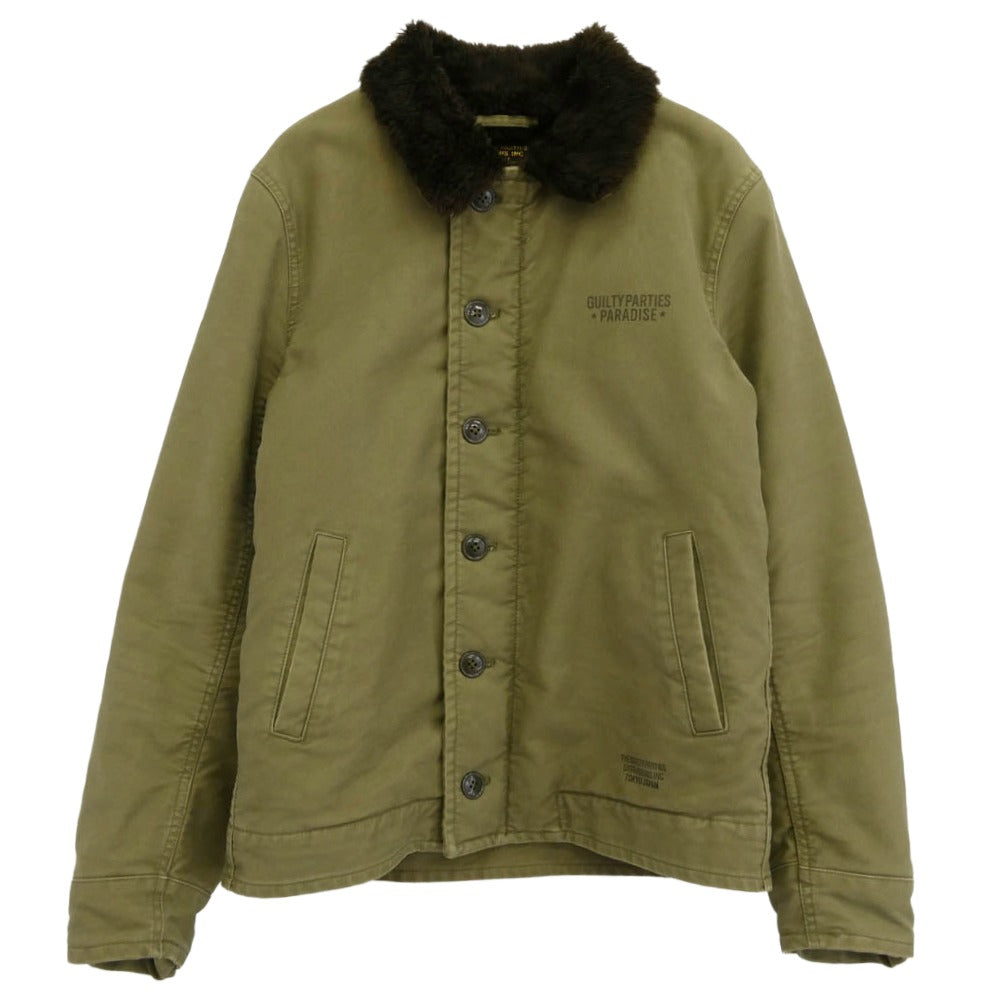 WACKO MARIA ワコマリア 15AW N-1 DECK JACKET デッキ ジャケット ボア ミリタリー ジャケット カーキ系 M【中古】