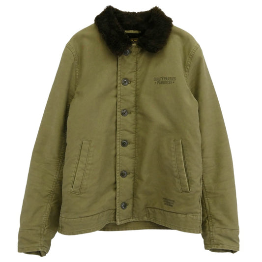 WACKO MARIA ワコマリア 15AW N-1 DECK JACKET デッキ ジャケット ボア ミリタリー ジャケット カーキ系 M【中古】