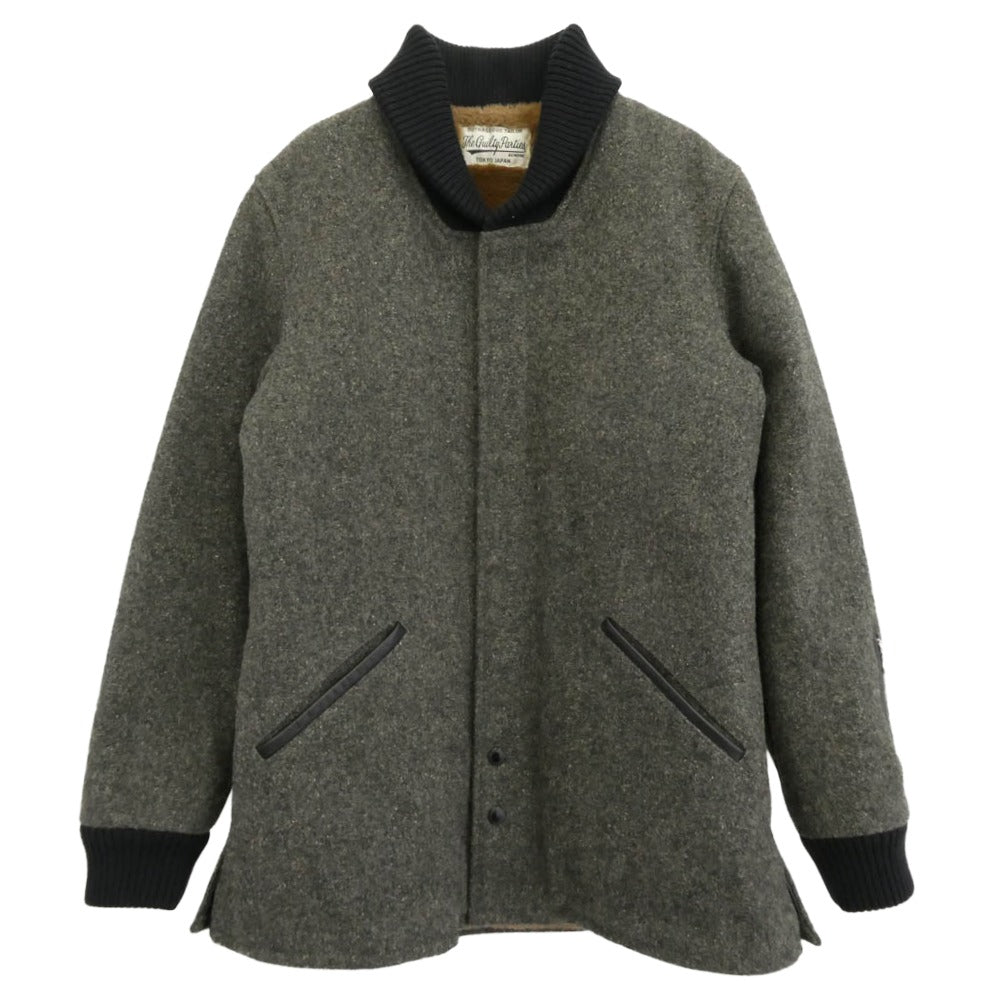 WACKO MARIA ワコマリア × WOLF'S HEAD ウルフズヘッド CAR CLUB JACKET カークラブ ジャケット バック刺繍 裏地ボア ジャケット グレー系 M【中古】