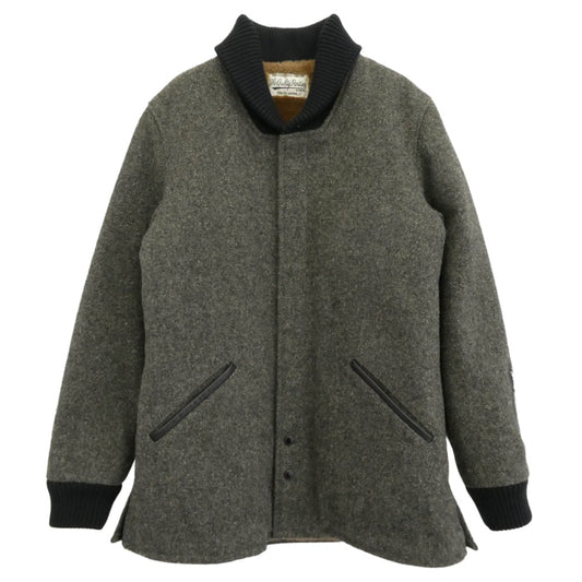 WACKO MARIA ワコマリア × WOLF'S HEAD ウルフズヘッド CAR CLUB JACKET カークラブ ジャケット バック刺繍 裏地ボア ジャケット グレー系 M【中古】