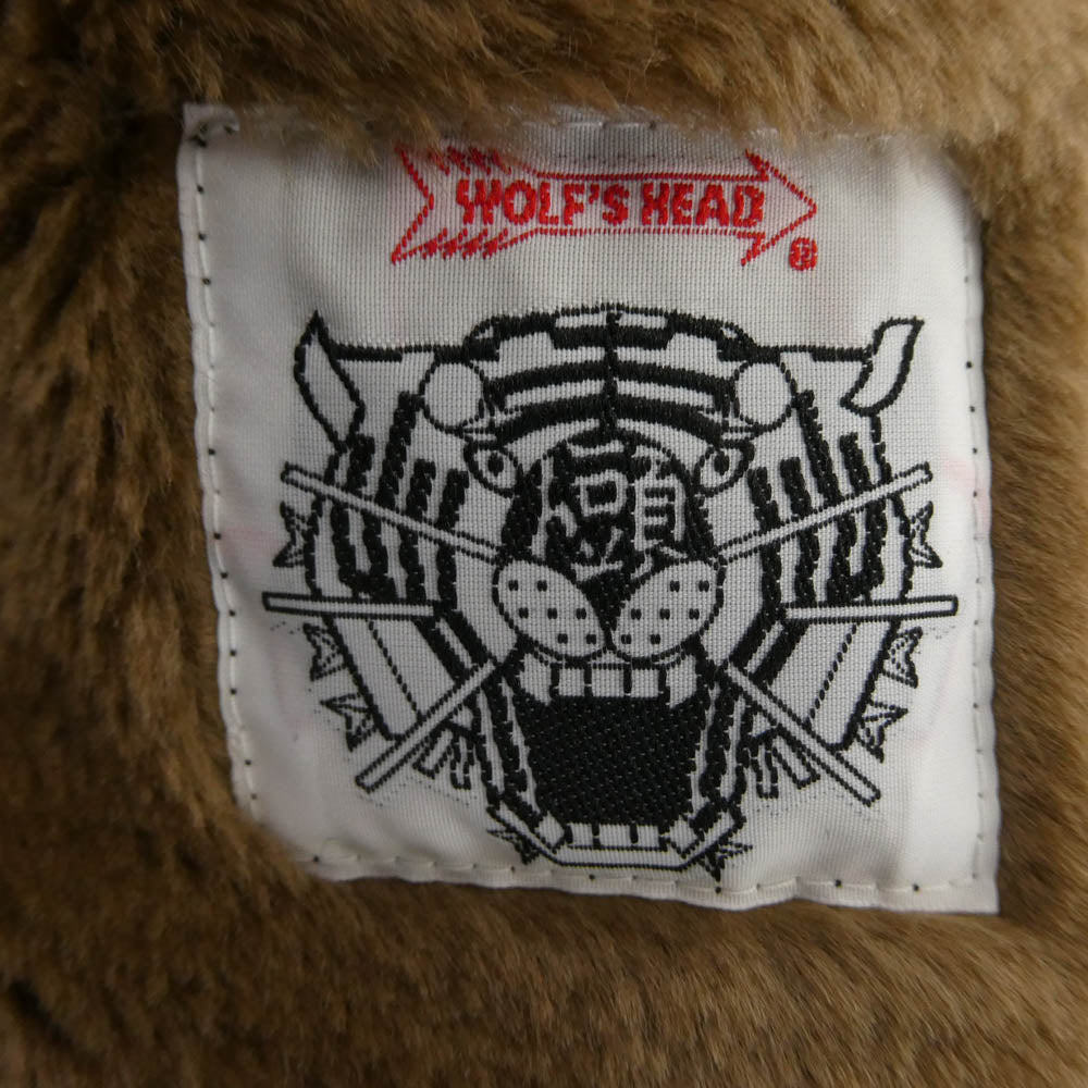 WACKO MARIA ワコマリア × WOLF'S HEAD ウルフズヘッド CAR CLUB JACKET カークラブ ジャケット バック刺繍 裏地ボア ジャケット グレー系 M【中古】