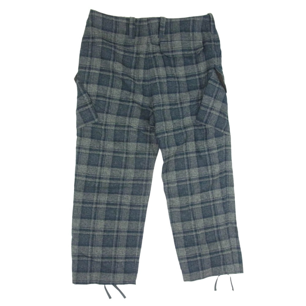 ホッパーズブランチ HB-25S03 Military Trousers Check ミリタリー トラウザーズ チェック柄 カーゴパンツ カーキグレー系 1【極上美品】【中古】
