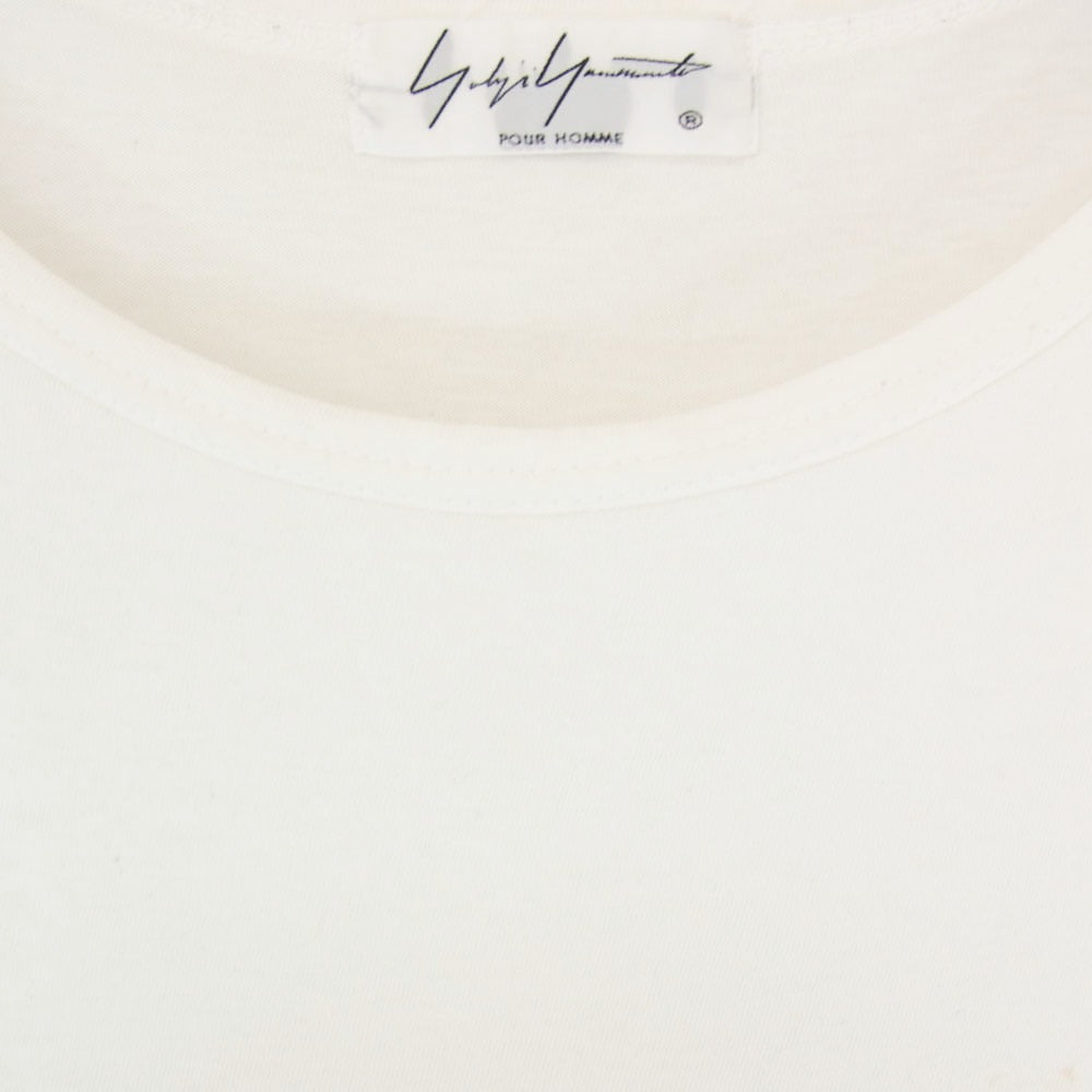 Yohji Yamamoto POUR HOMME ヨウジヤマモトプールオム 20AW HR-T02-070 カルティマ天竺 丸首半袖 Tシャツ カットソー ホワイト系 3【中古】