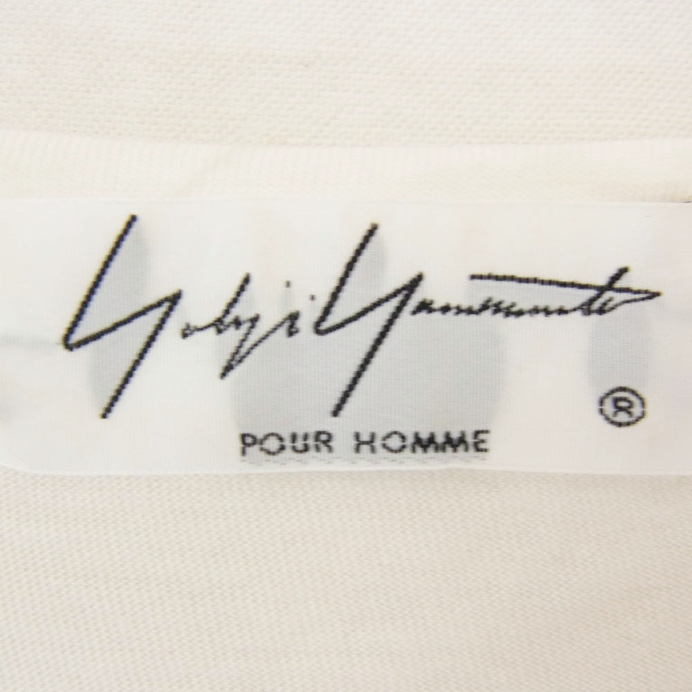 Yohji Yamamoto POUR HOMME ヨウジヤマモトプールオム 20AW HR-T02-070 カルティマ天竺 丸首半袖 Tシャツ カットソー ホワイト系 3【中古】