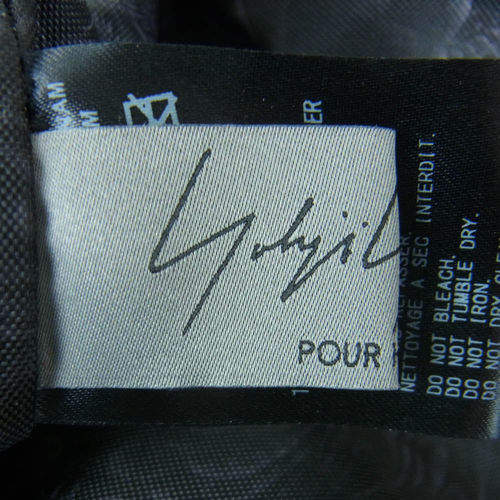 Yohji Yamamoto POUR HOMME ヨウジヤマモトプールオム WHITE LOGO SHOULDER BAG ホワイトロゴ ショルダー バッグ サコッシュ ブラック系【中古】