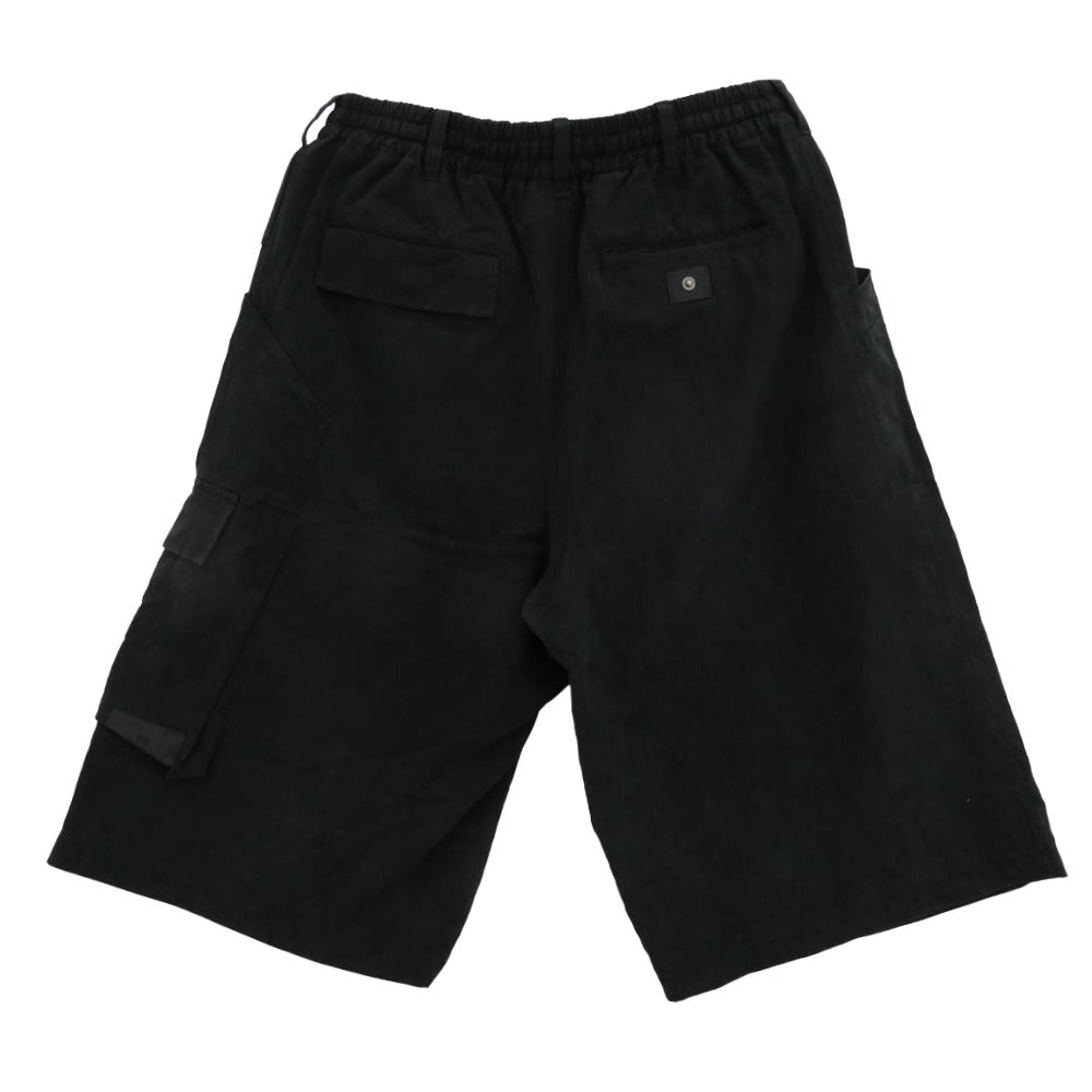 Y-3 Yohji Yamamoto ワイスリー ヨウジヤマモト H63079 UTLY CRGO SHOR ショートパンツ ウォッシュ加工 クリンクルツイル カーゴ ショーツ ハーフパンツ ブラック系 M【中古】