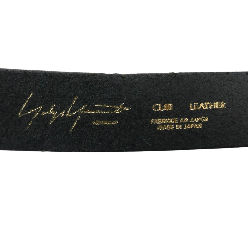 Yohji Yamamoto POUR HOMME ヨウジヤマモトプールオム HD-F01-762 シルバーバックル ロゴ型押し カウレザー ベルト ブラック系【中古】