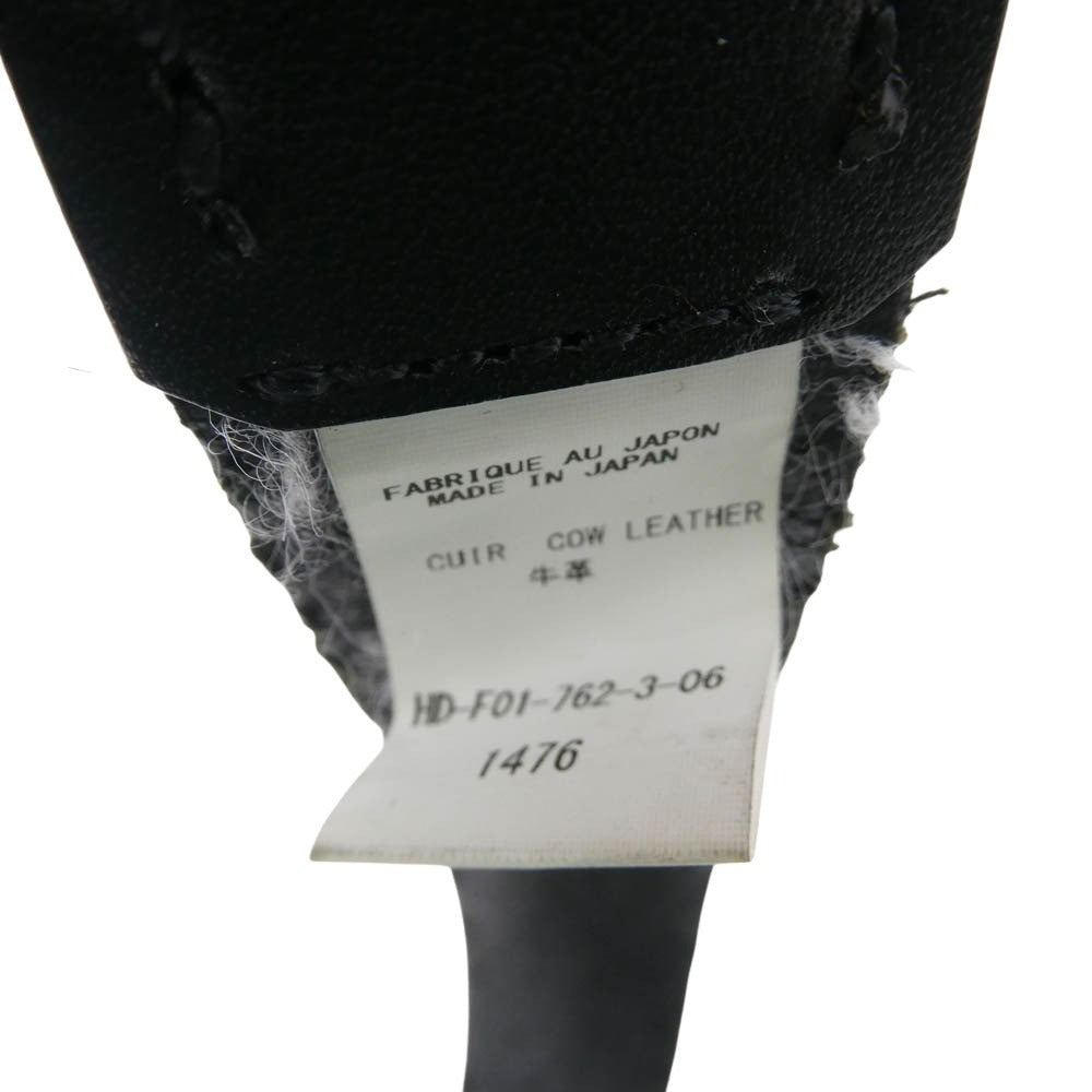 Yohji Yamamoto POUR HOMME ヨウジヤマモトプールオム HD-F01-762 シルバーバックル ロゴ型押し カウレザー ベルト ブラック系【中古】