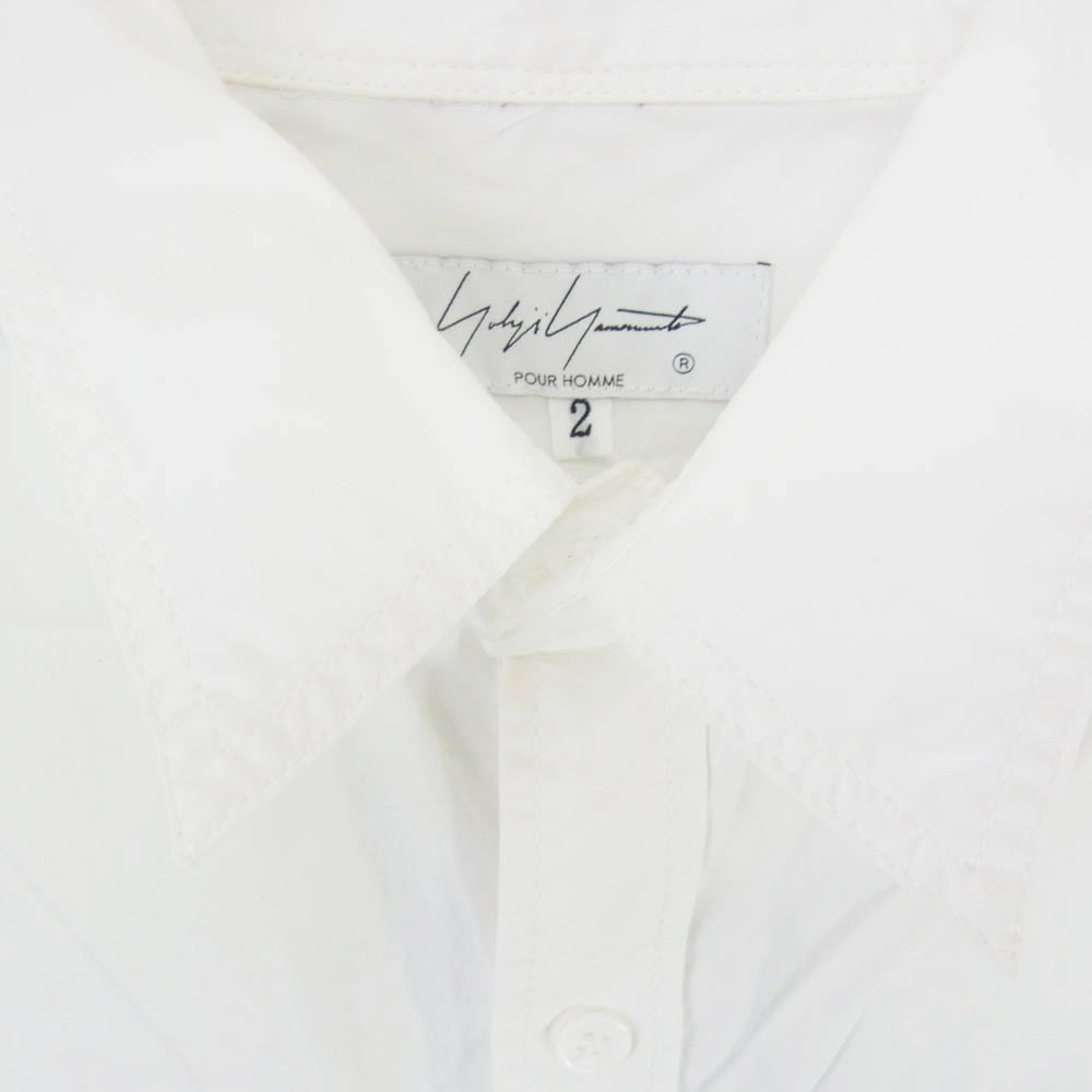 Yohji Yamamoto POUR HOMME ヨウジヤマモトプールオム 24SS HS-B04-001 定番シャツ ロング丈 長袖 ブラウス ホワイト系 2【中古】