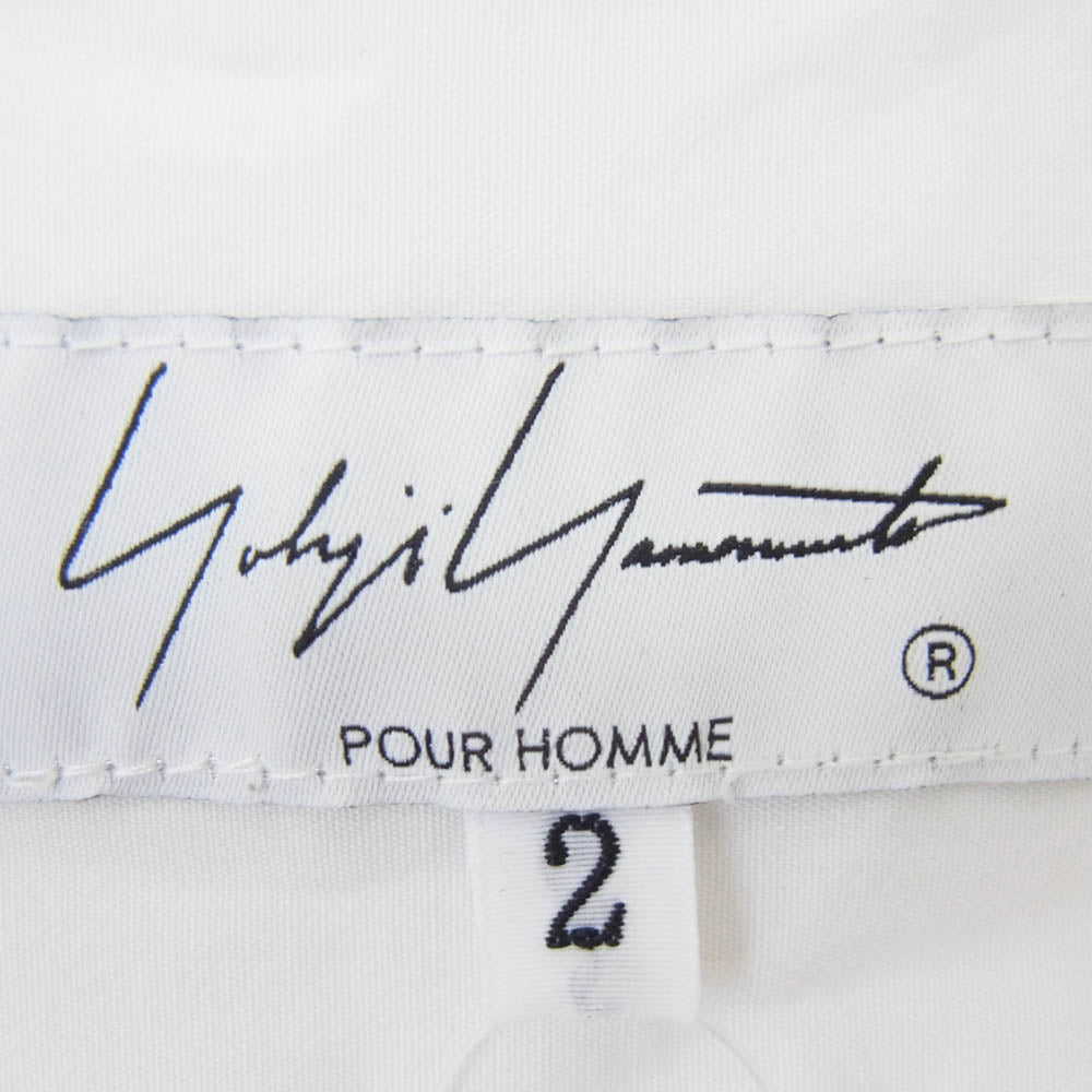 Yohji Yamamoto POUR HOMME ヨウジヤマモトプールオム 24SS HS-B04-001 定番シャツ ロング丈 長袖 ブラウス ホワイト系 2【中古】