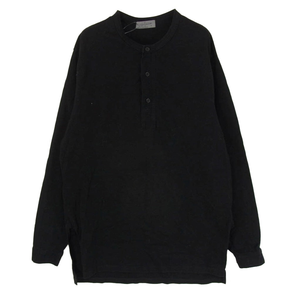 Yohji Yamamoto POUR HOMME ヨウジヤマモトプールオム 24AW HG-T63-985 ヘンリーネック 長袖 カットソー Tシャツ ブラック系 3【中古】