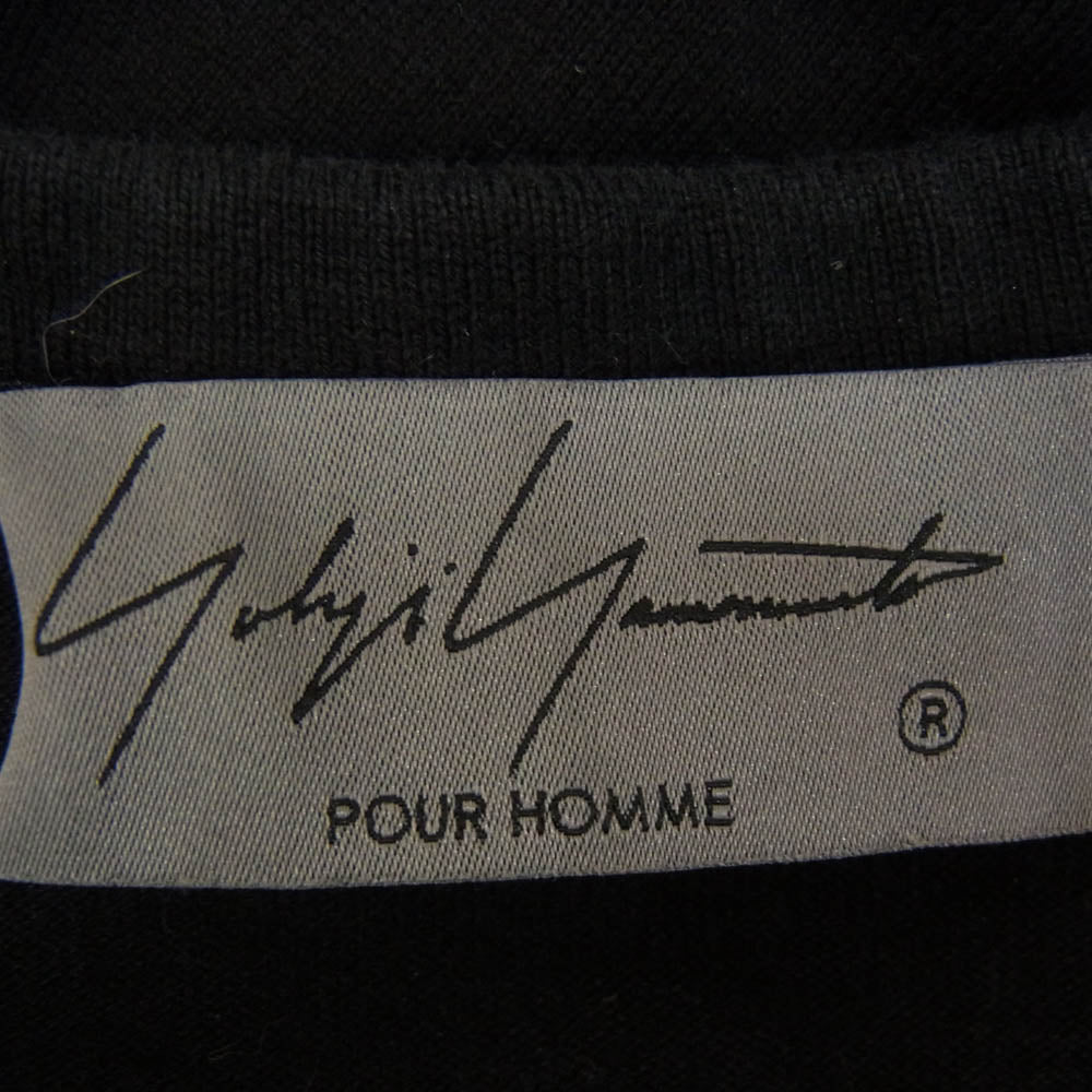 Yohji Yamamoto POUR HOMME ヨウジヤマモトプールオム 24AW HG-T63-985 ヘンリーネック 長袖 カットソー Tシャツ ブラック系 3【中古】