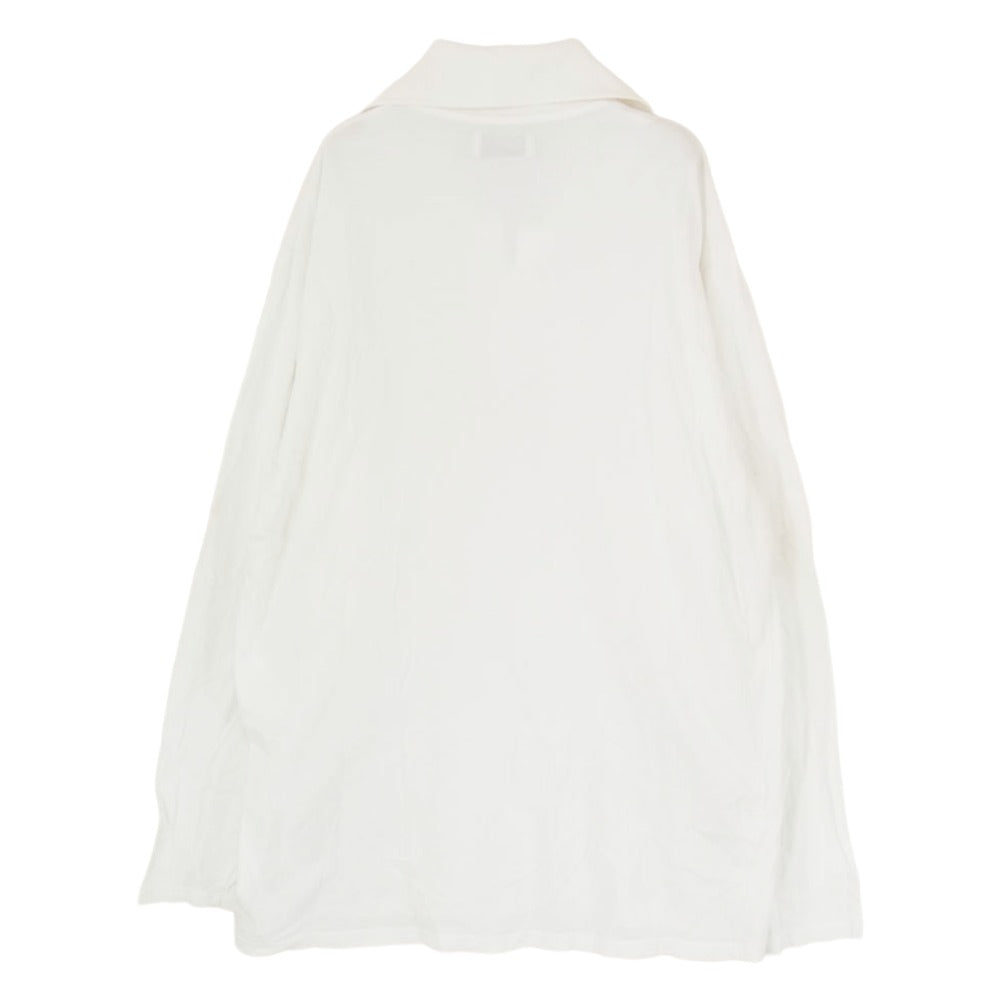 Yohji Yamamoto POUR HOMME ヨウジヤマモトプールオム 24SS HS-T65-096 コットン ロングスリーブ 長袖 ポロシャツ ホワイト系 3【中古】